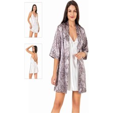 Iç Giyim Moongirl Saten Kısa Ikili Gecelik Takım