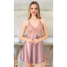 Iç Giyim Miss Laris Saten Dantel Işlemeli Gecelik