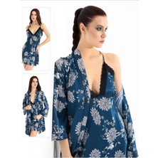 Iç Giyim Moongirl Saten Kısa Ikili Gecelik Takım