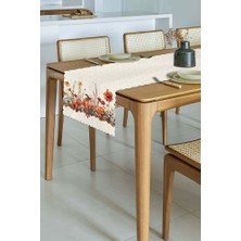 Sulu Boya Sonbahar Kabak Temalı Lazer Kesim Runner 138X45CM