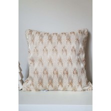 Bohem Dokulu Açık Renk Kırlent Kılıfı 43X43CM