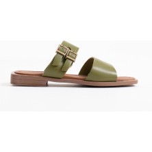 Alessi Haki Yeşili Hakiki Deri Terlik