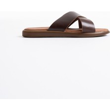 Etiler Collection Weasley Acı Kahve Hakiki Deri Terlik