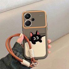 Xiaomi Redmi Note 13 Pro Plus 5g Uyumlu Kılıf Zebana El Bilekli Cat And Puppy Silikon Kılıf Açık Kahverengi