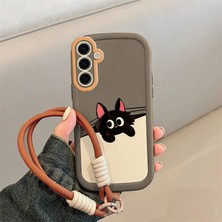 Samsung Galaxy S23 Uyumlu Kılıf Zebana El Bilekli Cat And Puppy Silikon Kılıf Açık Kahverengi