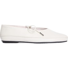 Calvin Klein Deri Beyaz Kadın Babet HW0HW02656