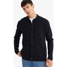 DeFacto Standart Fit Polo Yaka Düğmeli Ön Cep Detaylı Triko Hırka F3720AX25WN