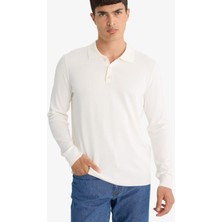 DeFacto Standart Fit Polo Yaka Premium Düğmeli Triko Kazak D0454AX25AU