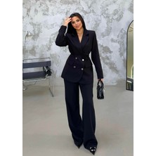 Roses Gül Kemerli Takım Siyah