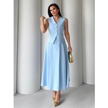 By Kadriye Yılmaz Nadia Yelek Etekli Takım Bebe Mavi