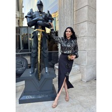 By Kadriye Yılmaz Rosie Gül Etek Detaylı Takım Siyah