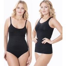 2'li Paket Toparlayıcı Zıbın ve Atlet Korse Siyah Renk