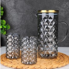 2'li Borosilikat Cam Sürahi Seti, Gri, 1300 Ml, Şık ve Dayanıklı Tasarım