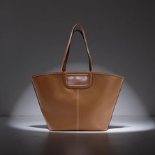 Büyük Boy Biye Detaylı Kadın Alışveriş Çantası