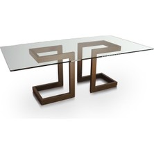 Hitit Dekorasyon Taeg Metal Cam Yemek Masası