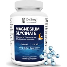 Dr. Berg Nutritionals Maximum Strength 4-In-1 Chelated Magnesium Glycinate With Clean, & Pure Ingredients 150 Capsules