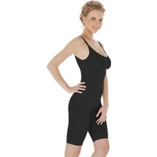 4 Lü Etki Beden  Kalça ve Göğüs Toparlayıcı Kadın Siyah Tam Boy Tulum Korse