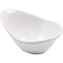 Beyaz Melamin Konik Çukur Tabağı, 11,5x8,6x5,7 Cm, 6'lı Paket