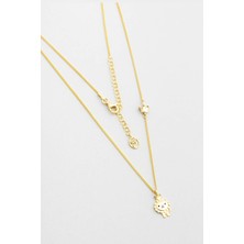 Little Lion 18 Ayar Sarı Altın Kaplama 45 cm Gümüş Kolye