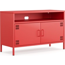 Furni 24 Pera Tv Ünitesi, Tv Dolabı,2 Kapaklı, Açık Raflı 100,50 x 40 x 64,50 cm