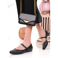 Kadın Babet Bantlı Kemerli Hafif Rahat Şık Iş Ofis Günlük Ayakkabı