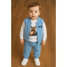 Çocuk Uzun Kol Tişörtlü Waffle Mevsimli3 Lü Takım