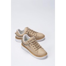 Kadın Günlük Arkadan Su Yolu Taşlı Ortopedik Kaymaz Kırılmaz Taban Konforlu Ortopedik Sneakers Yürüy