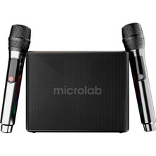 Microlab M60 Vega 100W Rgb 2 Adet Kablosuz Mikrofonlu Bluetooth Karaoke Hoparlör (15.000MAH Batarya