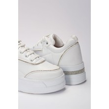 Kadın Günlük Yüksek Taşlı Taban Rahat Kalıp Yürüyüş ve Ortopedik Spor Ayakkabı