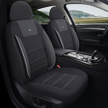 Toyota Yaris Araçlara Uyumlu Oto Koltuk Kılıfı Seti - Violet Serisi Siyah/beyaz