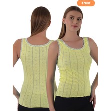 Cnt Kadın %100 Pamuk 3'lü Jakarlı Atlet