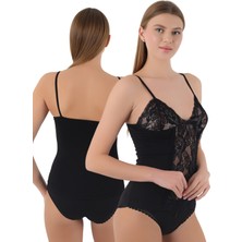 Cnt Kadın İp Askılı Dantelli Gecelik & Atlet Külot Takımı – Zarafet ve Konforun