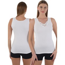 Kadın Kalın Askılı Dantelli Pamuklu Atlet – Şıklık ve Konfor Bir Arada