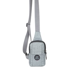 Newish Polo Erkek Keten Kumaş Belgrat Telefon Bölmeli Çapraz Göğüs ve Omuz Çantası newpolo186 - Gri