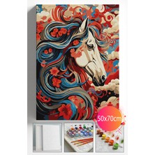 Sayılarla Boyama Seti Numaralı Tuval Fırça Boya Dahil Kasnaklı Set 50X70 cm -