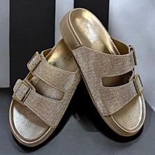 Simli Tokalı Altın Ortopedik Bayan Terliği