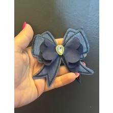 Zirkon Taşlı Lacivert Fiyonk Arma Dikiş Aksesuarrı 10X9 cm