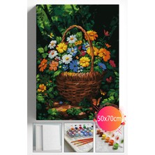 Sayılarla Boyama Seti Numaralı Tuval Fırça Boya Dahil Kasnaklı Set 50X70 cm - Sepetçiçek