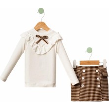 Celira Kahverengi Fırfırlı Çocuk Kız Takım 6y,7y,8y,9y