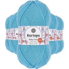 Kartopu 5 Adet Baby One Tüylenmeyen El Örgü Ipi Yünü Turkuaz K576