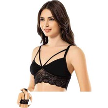 Kota 6 Adet Siyah Dantelli Büstiyer