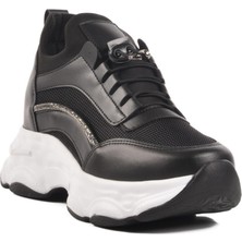 Siyah Yüksek Taban Kadın Sneaker 6064 Z
