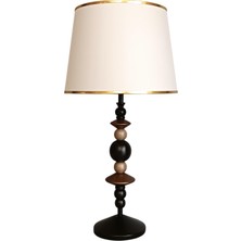 Lara Geometrik Tasarım Bronz Siyah Abajur