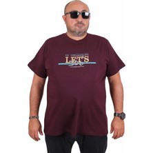 Starbattal Erkek Büyük Beden Sıfır Yaka Tişört Let's Do It 25186 Murdum