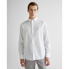 Gant Erkek Beyaz Regular Fit Düğmeli Yaka Gömlek
