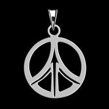 TabiTela 925 Ayar gümüş kolye barış işareti   SM7904