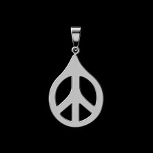 TabiTela 925 Ayar gümüş kolye barış işareti   SM7907