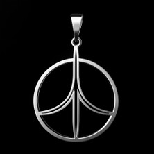 TabiTela 925 Ayar gümüş kolye barış işareti   SM7908