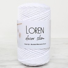Loren Decor Slim 3 Büküm Makrome Ipi Beyaz - L001