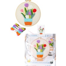 Nakış Kitleri Kasnaklı 13.5 x 18.8 cm Lale